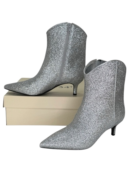 ON 34th Shoes - ON 34th Aatira Tulip Silver Glitter Womens Booties Size 8M